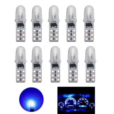 Image of YOUNLEN T5 LED Bulbs, 2721 27 37 286 PC74 Bulb, for Car Interior Light Dashboard Auto Instrument Lamp Replacement, 12V 0.6W 40LM 3014 Chips, Pack of 10（Blue）