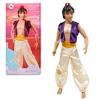 Image of Disney Store Official Aladdin Classic Doll for Kids, 32cm/12, Fully Posable Toy with Moulded Hair and Hat Suitable Ages 3+