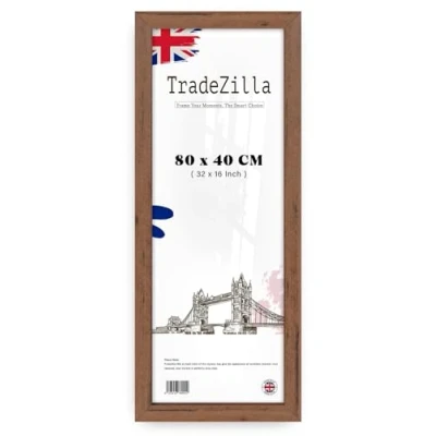 Image of TradeZilla Stunning Panaramic Picture/Poster Frame (80 x 40 CM) MDF Eton Wood Hang Portrait/Landscape For Wall Gallery 32 16 Inch [ Walnut ]