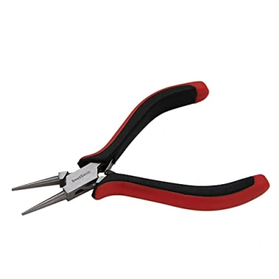 Image of The Beadsmith Round Nose Pliers Fine Tips 5 inches (127mm) Ergonomic Handle with Double Leaf Springs Jewelry Making Tool for Creating Bracelets, Earrings and Necklaces