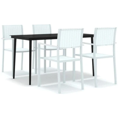Image of Vidaxl 5 Piece Garden Dining Set White