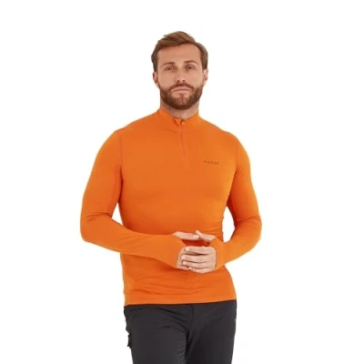 Image of TOG24 Snowdon Mens Thermal Zip Neck Dark Orange Size Small