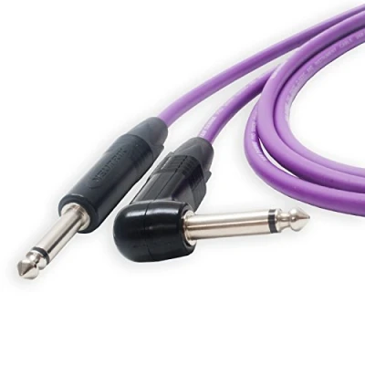 Image of Van Damme Guitar Effects Pedal Patch Leads. Neutrik NP2RX BAG 1/4 inch Mono Cable (3m, Purple)