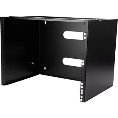 Image of StarTech.com 8U Wall Mount Patch Panel Bracket 13.75 inch Deep 19&quot; Rack for Shallow Network Equipment 80lbs Capacity (WALLMOUNT8)
