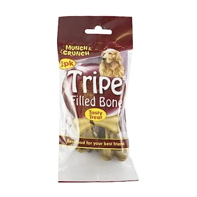 Image of Munch &amp; Crunch Tripe Filled Bone / Dog Treats/ Pack of 2