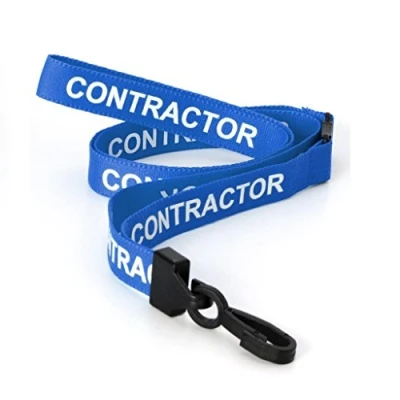 Image of CKB LTD Blue Contractor Lanyards Breakaway Safety Lanyard Neck Strap Swivel Plastic Clip for ID Card Holder Pull Quick Release Design Pack of 20