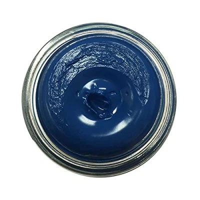 Image of Famaco 50ml Blue Gitane Leather Deluxe Cream Polish for Boot and Shoe with Application Brush Nourish Protector Kit Boots Shoes
