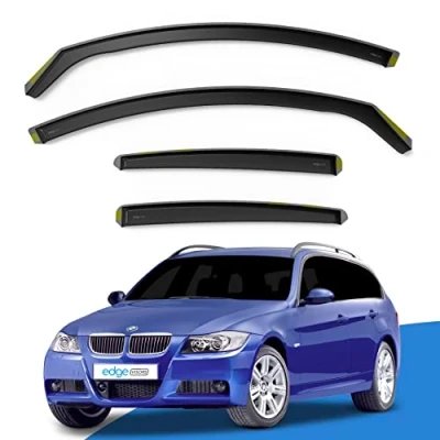 Image of EdgeVisors Wind Deflectors Set Fits: BMW 3 Series E91 Touring 2005 2012 5 Door Estate 4pc