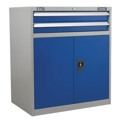 Image of Sealey Industrial Cabinet 2 Drawer &amp; 1 Shelf Double Locker