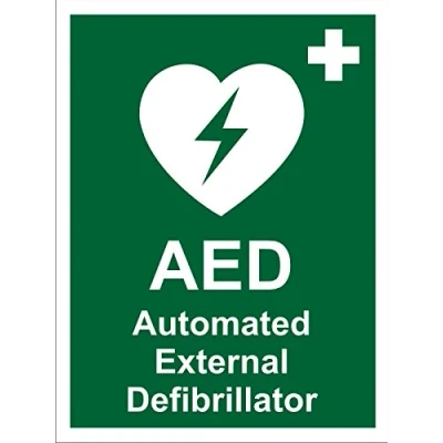 Image of Seco AED Automated External Defibrillator Sign, 200mm x 300mm 1mm Semi Rigid Plastic