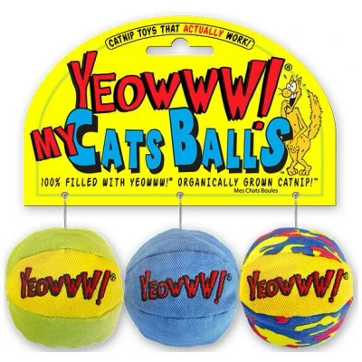 Image of YEOWWW My Cats Balls Cat Toy, Pack of 3, assorted