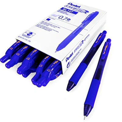 Image of Pentel Energel X BL107 Retractable Gel Rollerball Pens 0.7mm Blue Ink Pack of 12