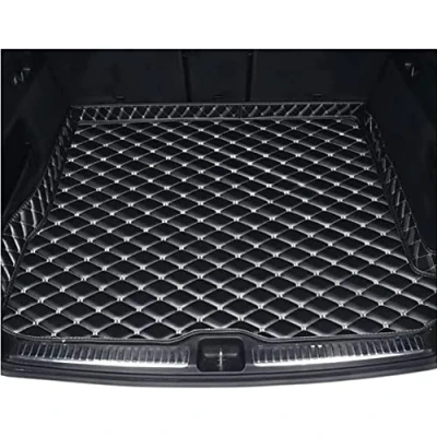 Image of Car Leather Boot Liner Mat for M aserati Levante 2016 2022, Tailored Waterproof Antislip Rear Trunk Protector Anti Scratch Cargo Tray Liners Interior Accessories,C/Black beige