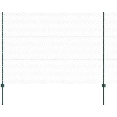 Image of vidaXL Fence Posts 5 pcs U Channel Green 150 cm Steel