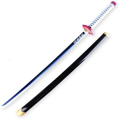 Image of Cosplay Prop Replica Demon Slayer Tomioka Giyu Wooden Sword 104cm Durable Bamboo Blade Hand Woven Handle ABS Scabbard Perfect for Costume Parties, Cosplay, Gifts &amp; Collectors