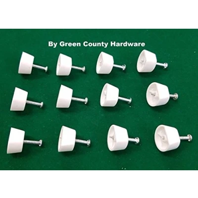Image of 12 X WHITE PLASTIC HAMMER FIXING SHELF PEG PIN SUPPORT