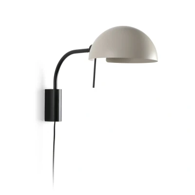 Image of Dominica Dome Wall Lamp Black, Beige 1x E27