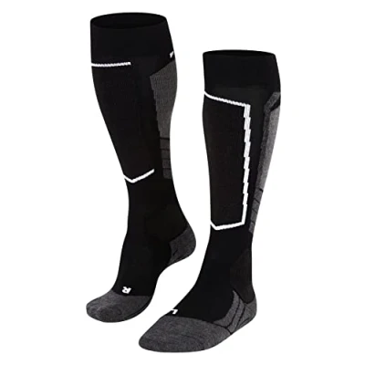 Image of FALKE Women&#039;s SK2 Intermediate Wool W KH Breathable Warm Thick 1 Pair Skiing Socks, Black (Black Mix 3010), 5.5 6.5