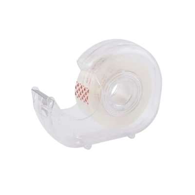 Image of D.RECT Adhesive Tape Transparent with Dispenser Office Sticky for School Home and Office, 19mm x 33m