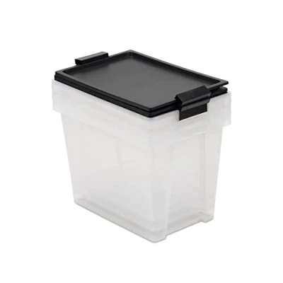 Image of TATAY Set of 3 Storage Boxes with Lid, 7 L Capacity, Handles, Lid 100% recycled materials, BPA Free, Red. Measures 25 x 36 13 cm