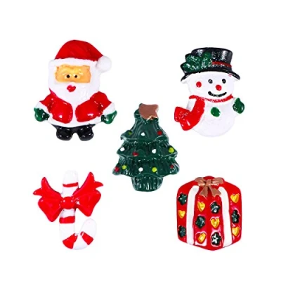 Image of ROSENICE Christmas Decoration Ornaments Snowman Santa Claus Candy Cane Tree Resin Miniature Pack of 15