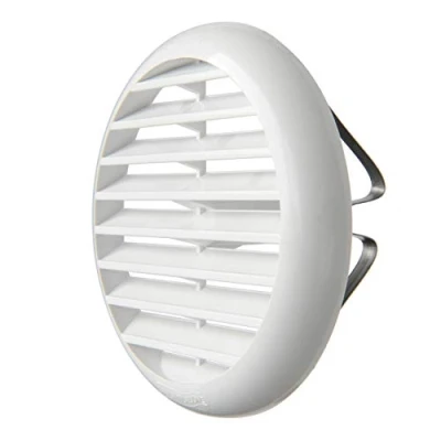 Image of Ventilation TU100B Universal Round Grille in Plastic with Springs, White, Diameter 106 mm