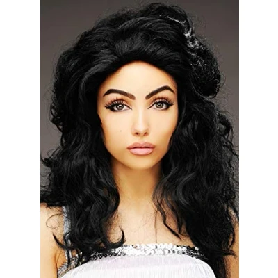 Image of Magic Box Womens 60s Priscilla Presley Style Black Backcombed Wig