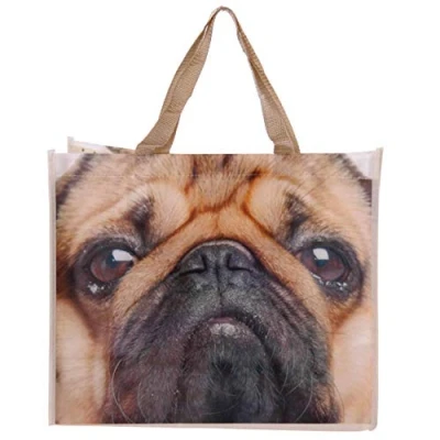 Image of Puckator Shopper Bag by Pukator 40 x 33cm Pugs &amp; Kisses Range, Mixed, Height Width 40cm Depth 17cm