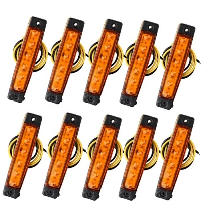 Image of Futheda 10pcs 12V Side Marker Lights 6SMD LED Lamps Front Rear Light Position Indicators for Trailer Truck Caravan Camper Van Lorry Bus Boat Tractor Motor Amber Orange