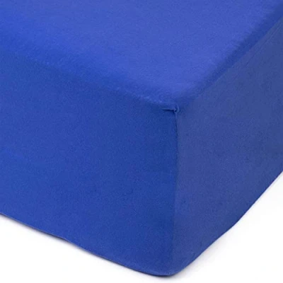 Image of Amago Fitted Sheet, 50 cm Pocket, 100 Percent Cotton, 200 x Blue