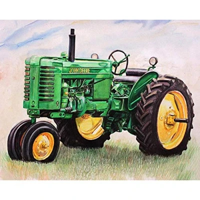 Image of akaddy 5D DIY Full Drill Diamond Painting Tractor Cross Stitch Embroidery Mosaic