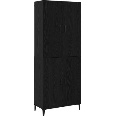 Image of vidaXL Highboard 2 pcs Black oak 69.5 x 34 180 cm Engineered wood