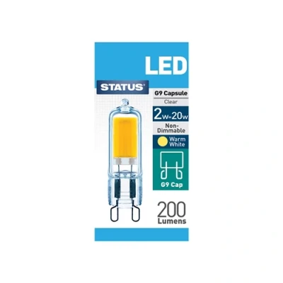 Image of Status 2w = 20w 200 lumens LED G9 Warm White non dimmable