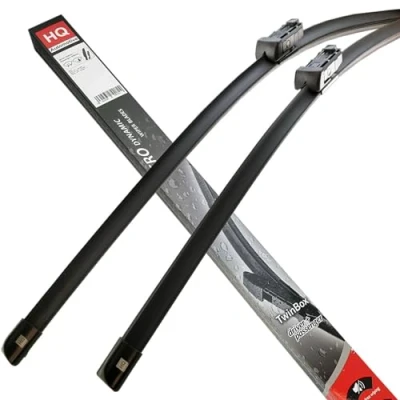 Image of HQ AUTOMOTIVE Front Windscreen Wiper Blades fits FORD Transit 2pcs Replacement 2012 onwards Graphite Coated Natural Rubber No Smear Judder Free Model ADR82 034 V1