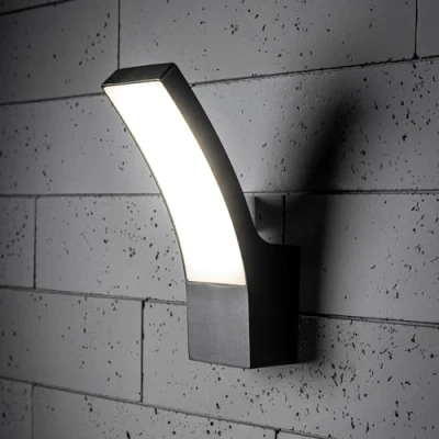 Image of CGC Lighting Outdoor Outside Wall Light, 4000k Built in LED, Mains Powered, Aluminium, Garden Porch, Modern (Black)