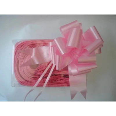 Image of 60 x 30mm (1.5&quot;) Rapid Satin Ribbon Pull Bows LIGHT PALE BABY PINK for Gift Decorations, Flower Bouquets &amp; Arrangements, Baskets, Wedding Cars, Floral Tributes, Arts Crafts, Christmas Hampers