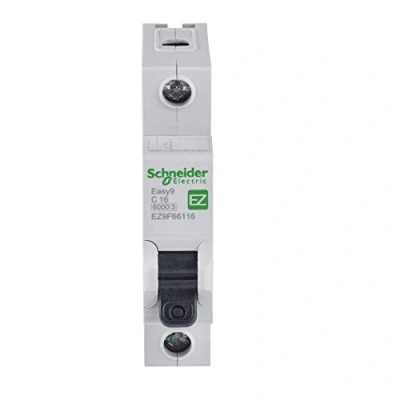 Image of Schneider Electric Easy9 MCB Miniature Circuit Breaker, 1 Pole, Type C, 6kA Breaking Capacity, 16A, 230V, EZ9F66116