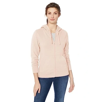 Image of Amazon Essentials Women&#039;s French Terry Fleece Full Zip Hoodie (Available in Plus Size), Light Pink, XL