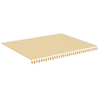 Image of vidaXL Replacement Fabric for Awning Yellow and White 4.5x3.5 m