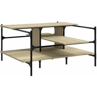 Image of vidaXL Coffee Table Sonoma Oak 100x100x48.5 cm Engineered Wood