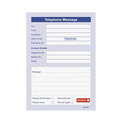 Image of A5 Telephone Message pad (Design 4), Pack of 10