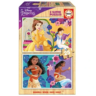 Image of Educa 19671 Princesas 2x25 Disney Princess, Assorted, 26 x 18 cm