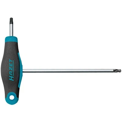 Image of Hazet 829KKT T9 Allen Wrench (Short and Long Blade for Flexible Use, Torx Profile, Size: T9) Dark Blue