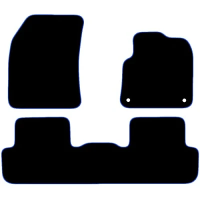 Image of Carsio Carpet Car Mats For Citroen DS DS7 Crossback 2017+ Onwards Tailored Fit Floor Mat Set Complete Accessory Black Custom Fitted All Weather, Anti Slip Backing &amp; Blue Trim