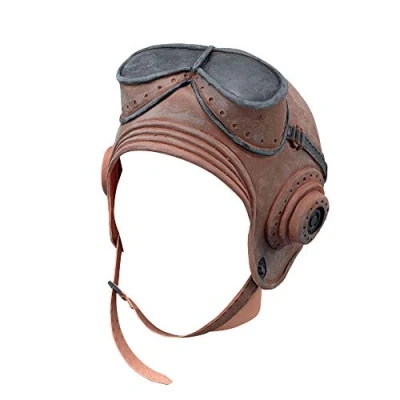 Image of Bristol Novelty BA013 Rubber Biggles Helmet Unisex Brown, mens, One Size