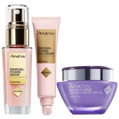 Image of Avon Anew Renewal Power Serum 30ml + Eye Cream 15ml Platinum Day Lifting SPF25 50ml