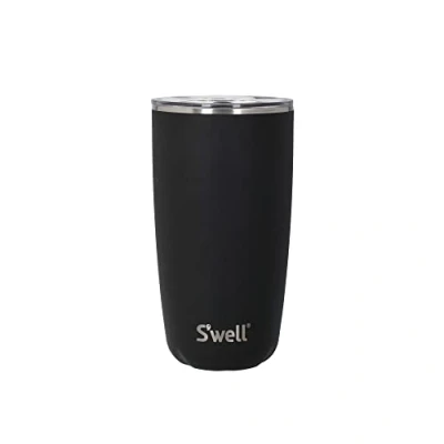Image of S&#039;well Tumbler with Lid, 530ml, Onyx, BPA/BPS Free Vacuum Triple Insulated and Leak Proof Travel Cup for Hot Cold Beverages On The Go up to 12h Cold/4h Hot, Black