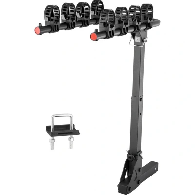 Image of VEVOR Hitch Mount Bike Rack, 4 Carrier 150 LBS Capacity Rack for 2 inch Receiver, Titling and Folding with No Wobble U Bolt Strap, Car, SUV, Truck, RV