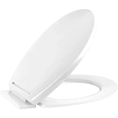 Image of Ram® White Soft Close Toilet Seat with Quick Release for Easy Clean Loo Adjustable Hinges Standard O Shape