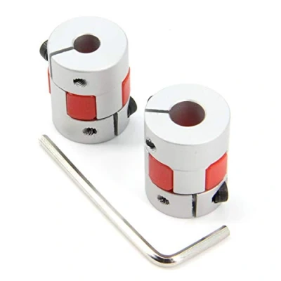 Image of Zeberoxyz 2PCS 6.35mm to 8mm Aluminium Plum Flexible Shaft Coupling Diameter20mm Length25mm 6.35x8mm Motor Connector Coupler for 3D Printer CNC Machine and Servo Stepped Motor（6.35x8mm）